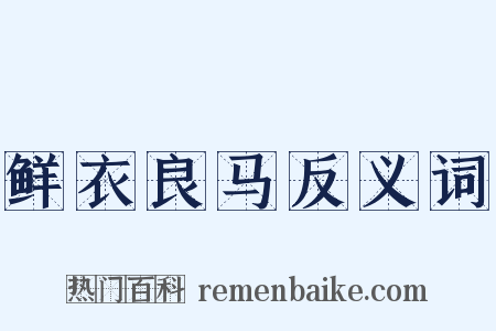 鲜衣良马反义词是什么意思的图片